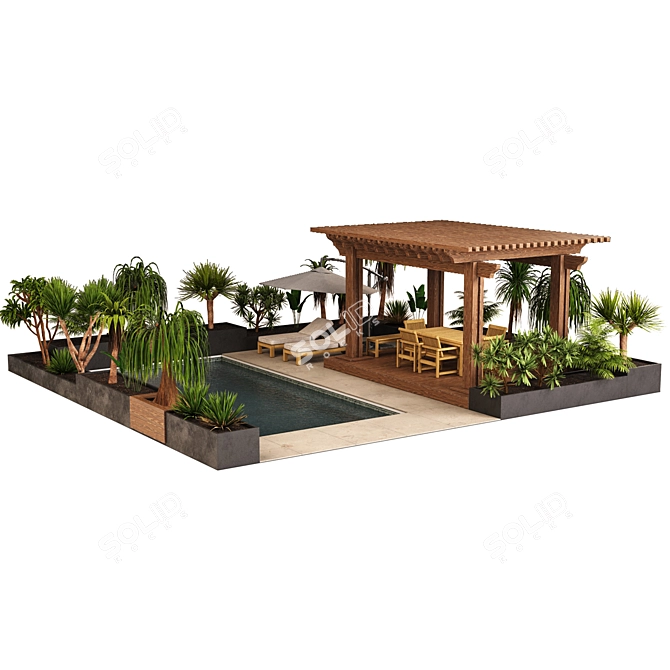 Outdoor Pergola Gazebo Canopy 3D model image 13