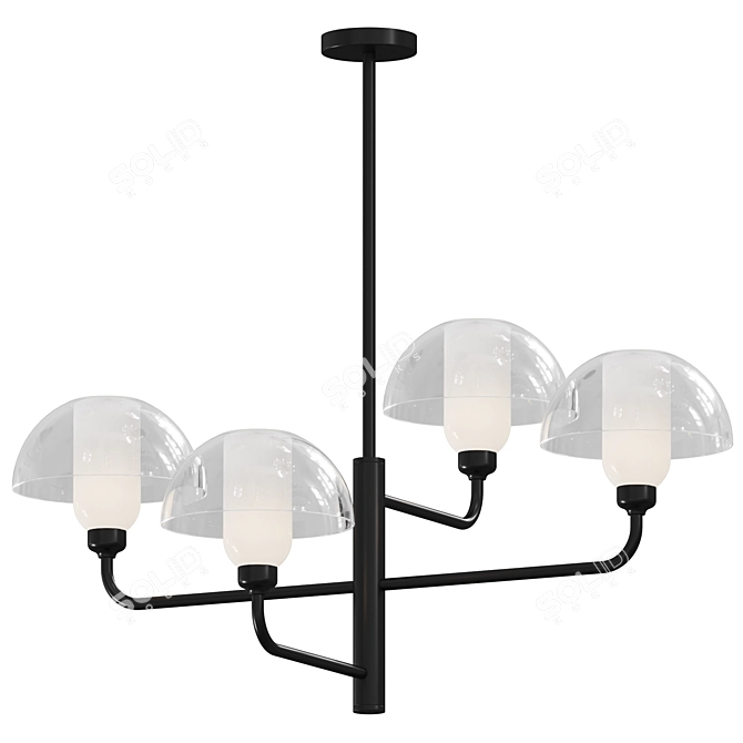 Modern Memory Pendant Light Black 3D model image 1