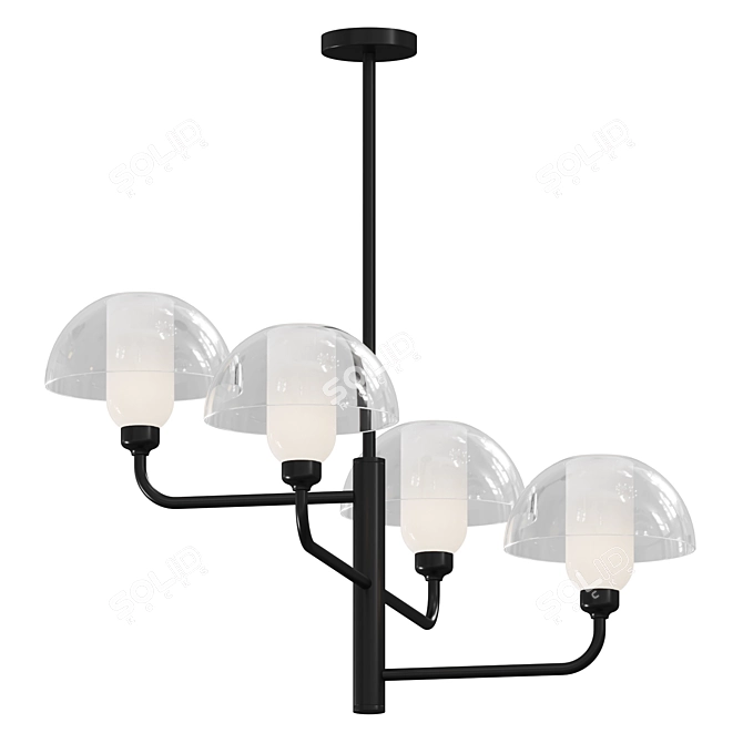 Modern Memory Pendant Light Black 3D model image 2