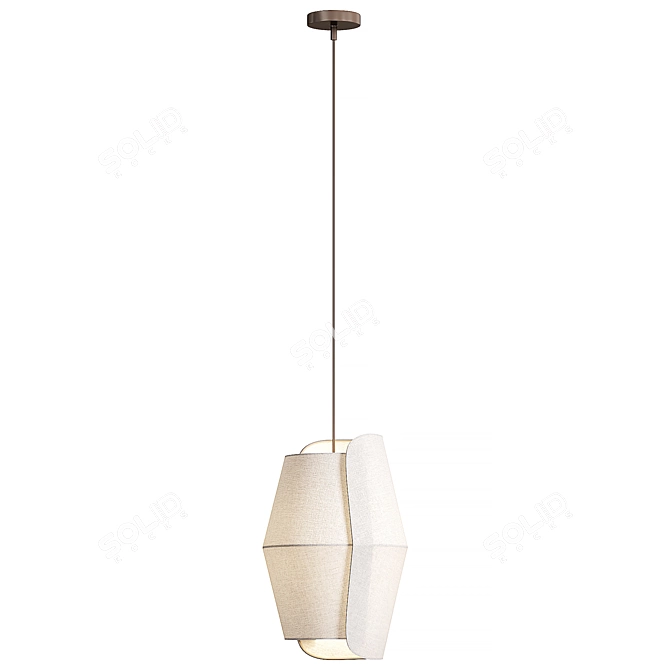 Sleek Volute Pendant Lamp 3D model image 1