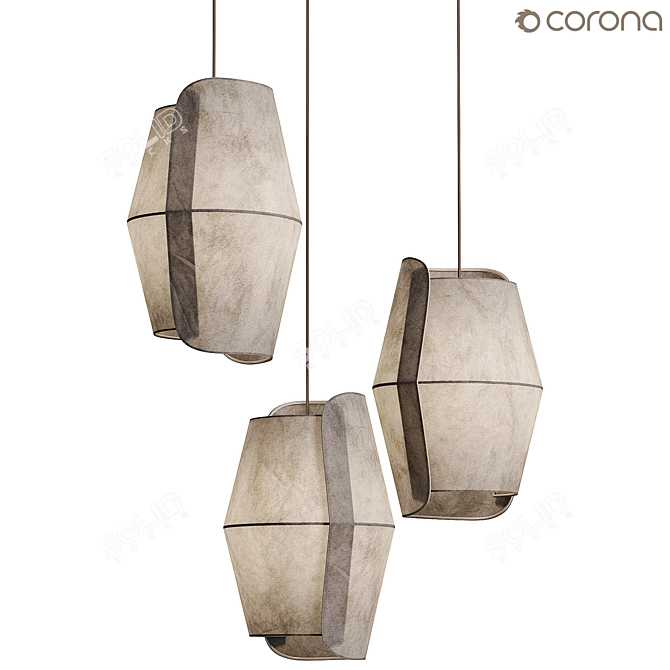 Sleek Volute Pendant Lamp 3D model image 3