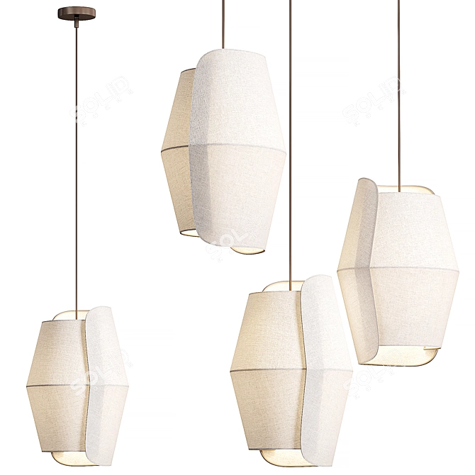 Sleek Volute Pendant Lamp 3D model image 5