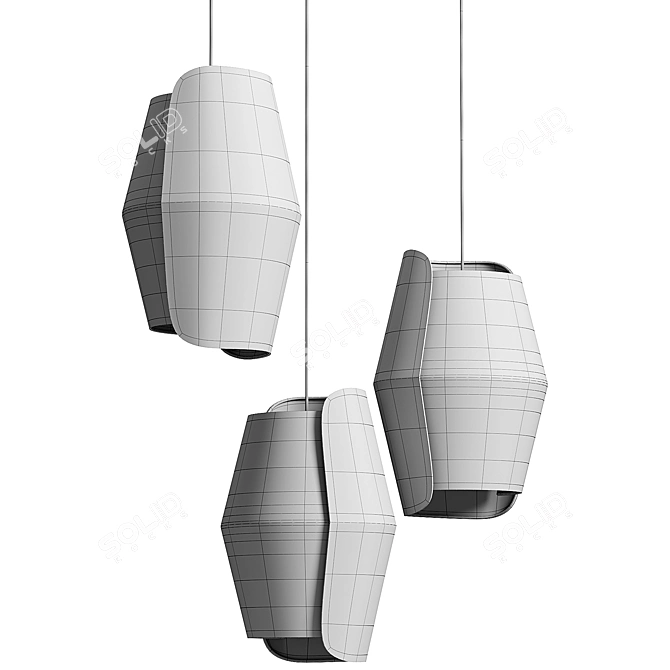 Sleek Volute Pendant Lamp 3D model image 6