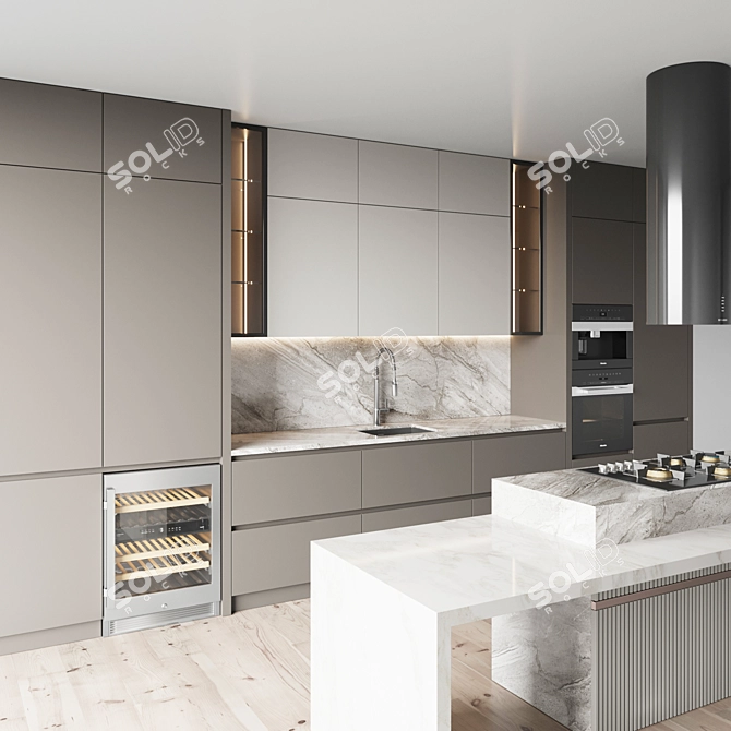 Modern Kitchen Equipment Set 3D model image 2