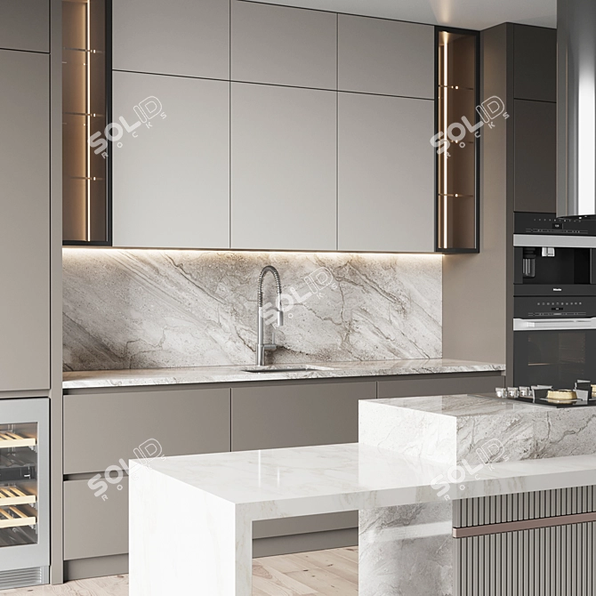 Modern Kitchen Equipment Set 3D model image 5