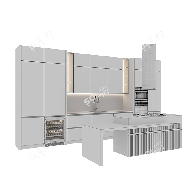 Modern Kitchen Equipment Set 3D model image 7