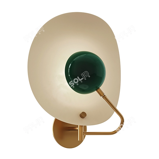 Brass Sputnik Wall Lamp 3D model image 1