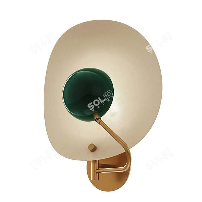 Brass Sputnik Wall Lamp 3D model image 2