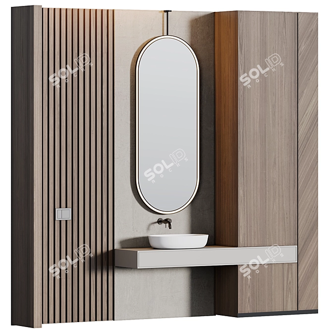 Modern Bathroom Furniture Collection 3D model image 1