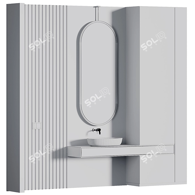 Modern Bathroom Furniture Collection 3D model image 4