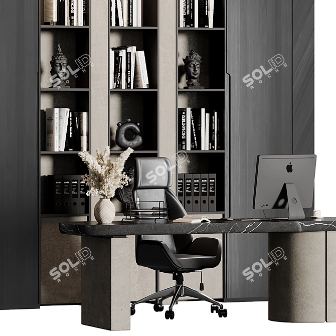 Modern Boss Desk Legacy Design 3D model image 4