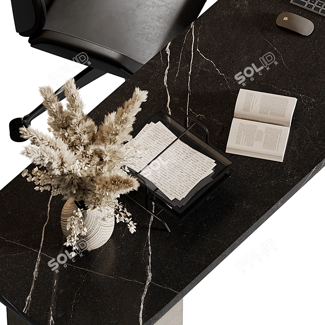 Modern Boss Desk Legacy Design 3D model image 5