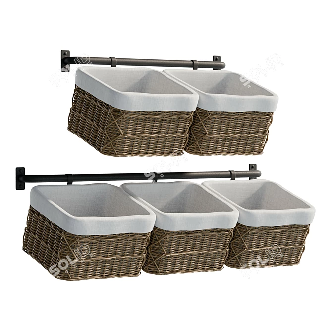 Versatile Hanging Basket Organizer 3D model image 2