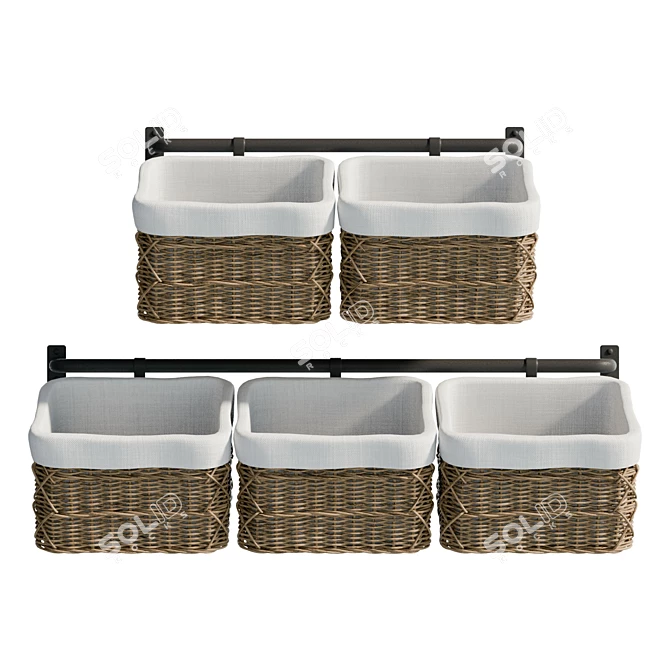 Versatile Hanging Basket Organizer 3D model image 3