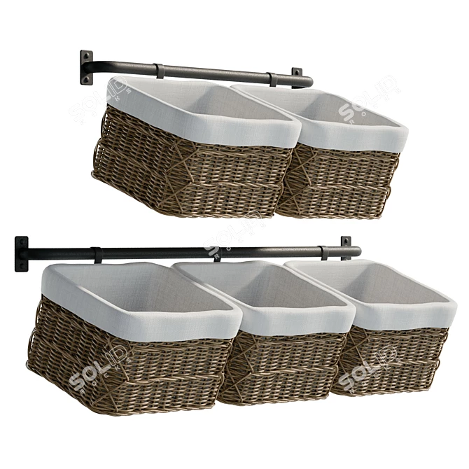 Versatile Hanging Basket Organizer 3D model image 5