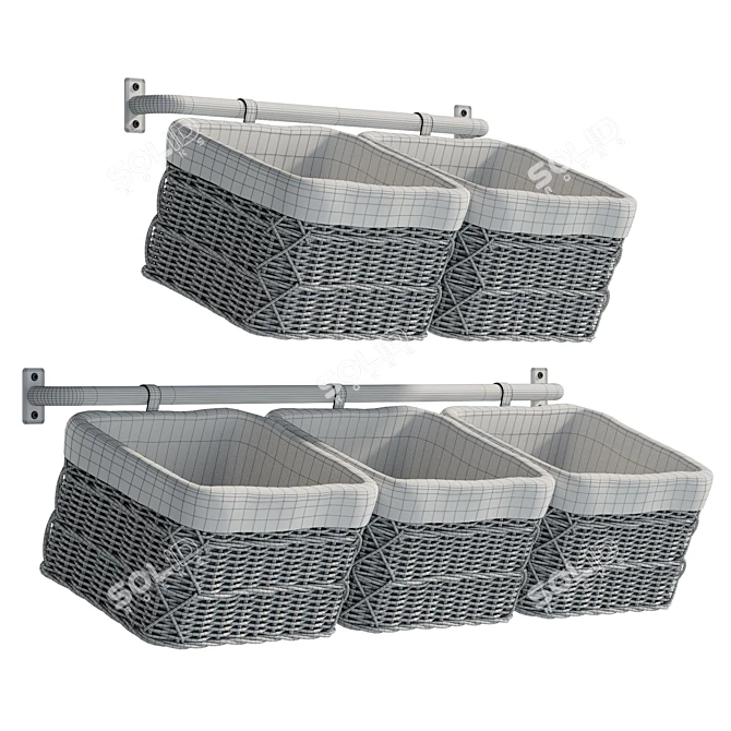 Versatile Hanging Basket Organizer 3D model image 6