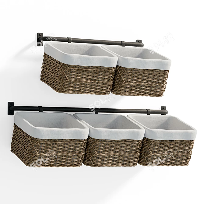 Versatile Hanging Basket Organizer 3D model image 7