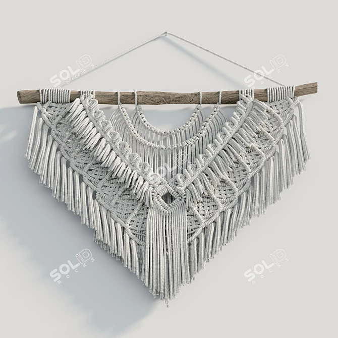 Modern Macrame Wall Hanging Wedding Decor 3D model image 3