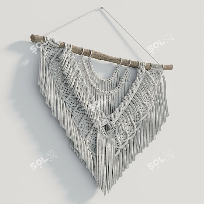 Modern Macrame Wall Hanging Wedding Decor 3D model image 5