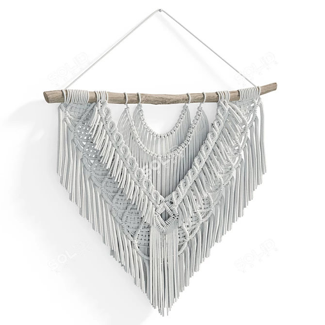 Modern Macrame Wall Hanging Wedding Decor 3D model image 7