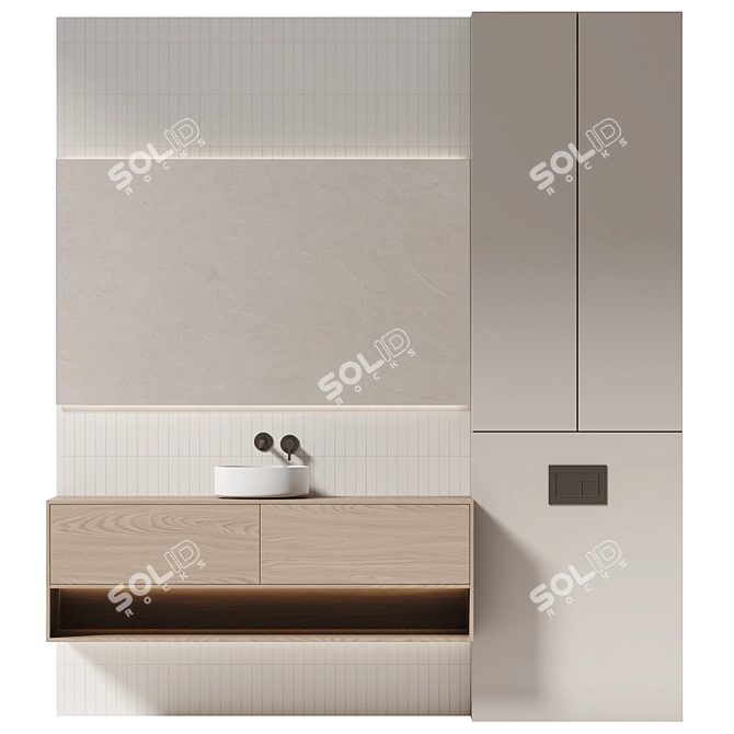 Modern Bathroom Furniture Set 04 3D model image 1