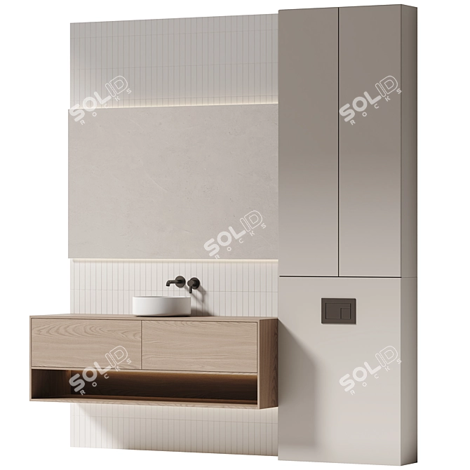 Modern Bathroom Furniture Set 04 3D model image 2