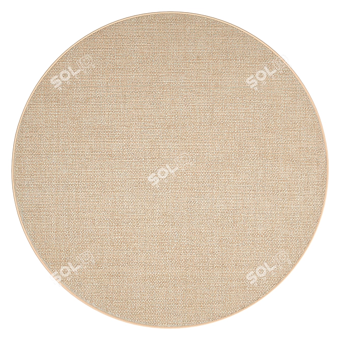 Natural Jute-effect Indoor/Outdoor Rug 3D model image 2