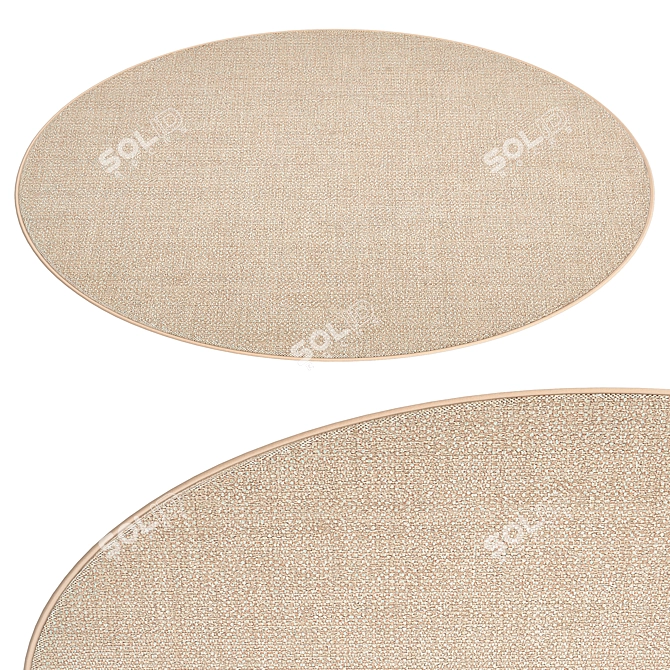 Natural Jute-effect Indoor/Outdoor Rug 3D model image 3