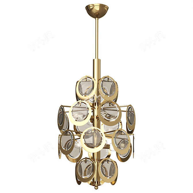 Vistosi Amber Glass Chandelier 3D model image 1