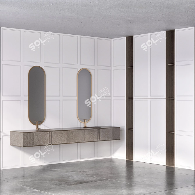  Modern Bathroom Furniture Set 3D model image 1