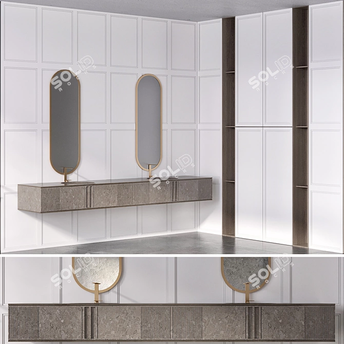  Modern Bathroom Furniture Set 3D model image 4