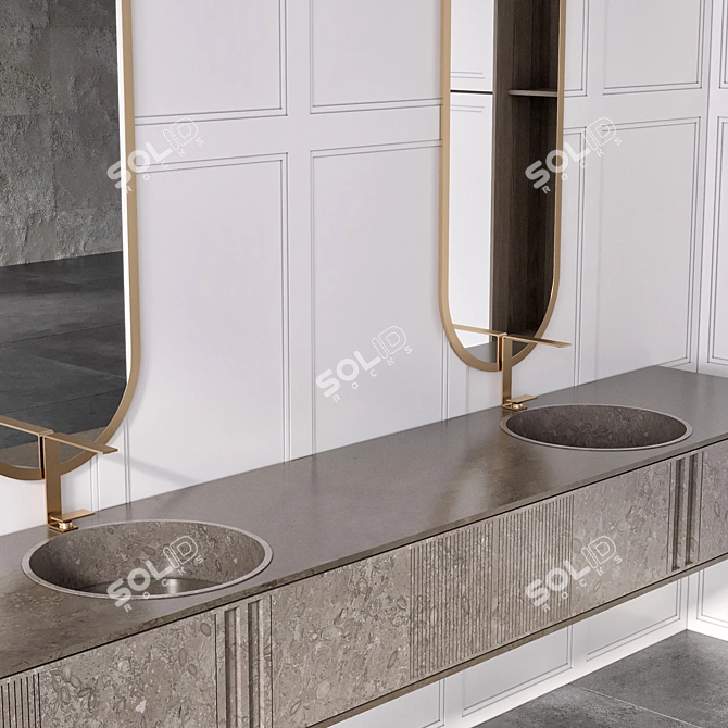  Modern Bathroom Furniture Set 3D model image 5