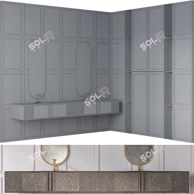  Modern Bathroom Furniture Set 3D model image 7