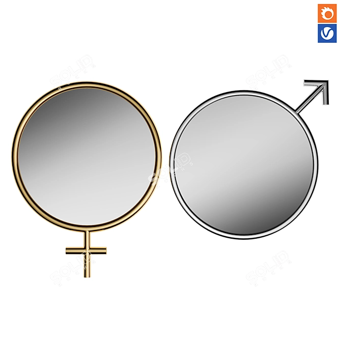 Freedom Female Mirror: Personalize Your Space 3D model image 1