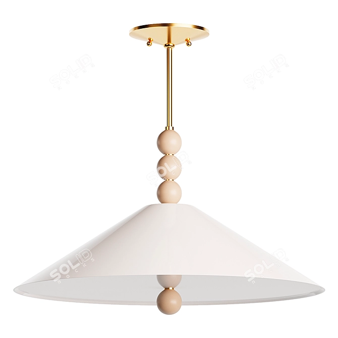 Modern Barbes Pendant Light 3D model image 1