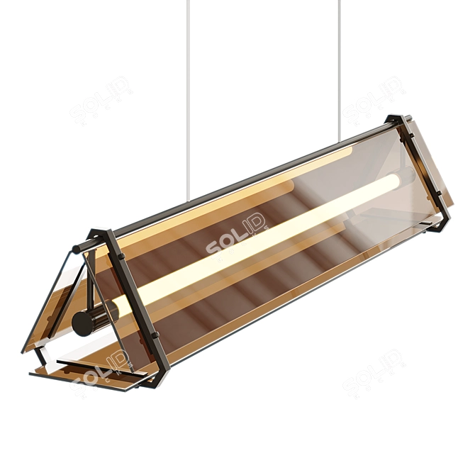 Sleek Rack Lamp HAGA Long 3D model image 1