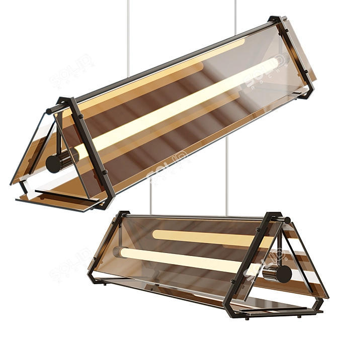 Sleek Rack Lamp HAGA Long 3D model image 2