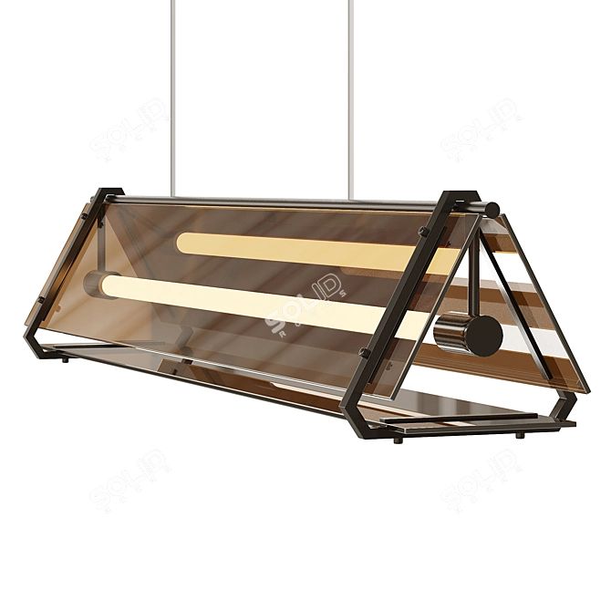 Sleek Rack Lamp HAGA Long 3D model image 3