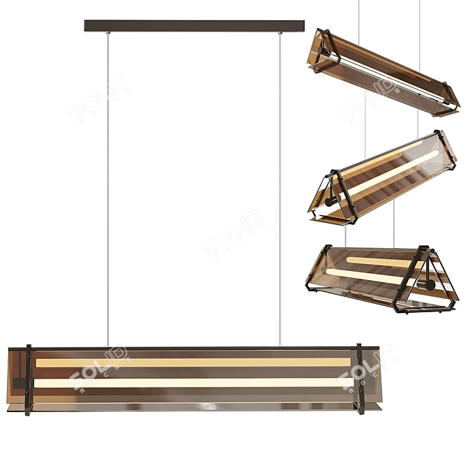 Sleek Rack Lamp HAGA Long 3D model image 5