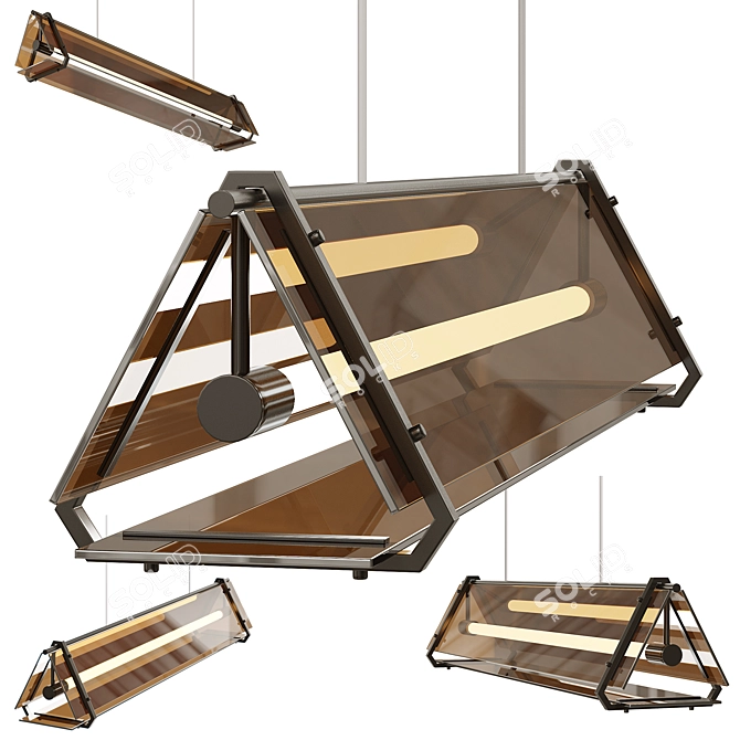 Sleek Rack Lamp HAGA Long 3D model image 6