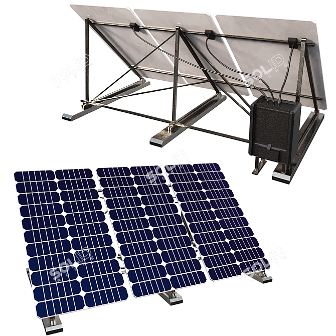 High-Quality Solar Panel Model 3D model image 1