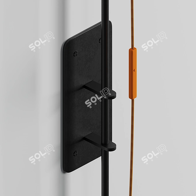 Sleek Black Wall Light 3D model image 3