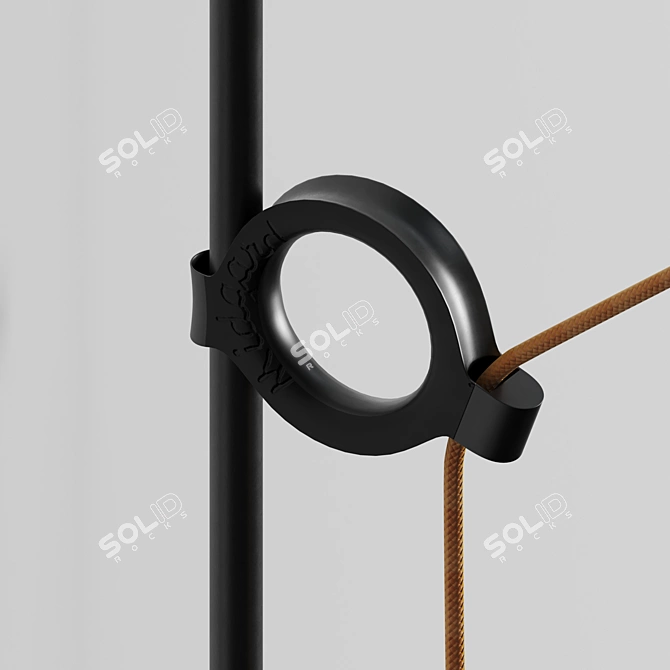 Sleek Black Wall Light 3D model image 4