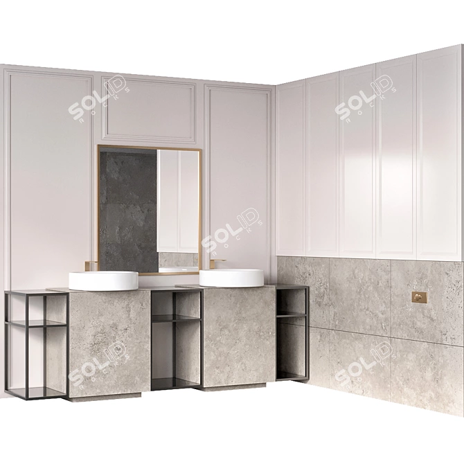  Modern Bathroom Furniture Set 3D model image 1