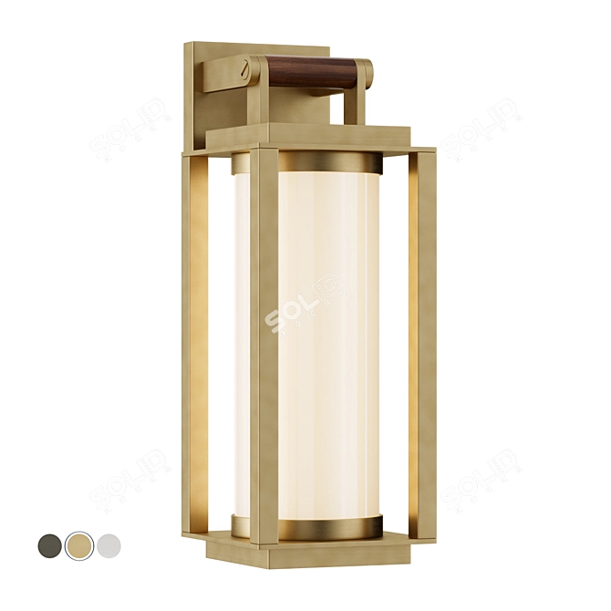 Nautical-inspired LED Wall Lantern 3D model image 1