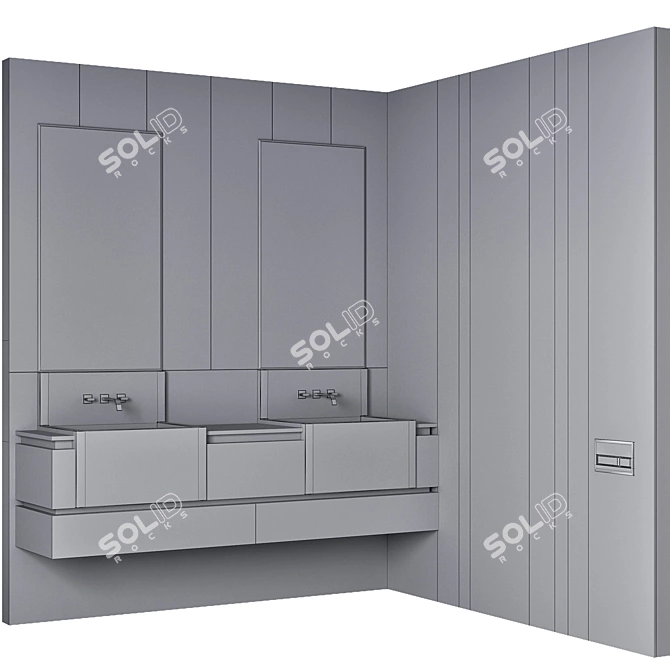 Modern Bathroom Furniture Set 3D model image 6