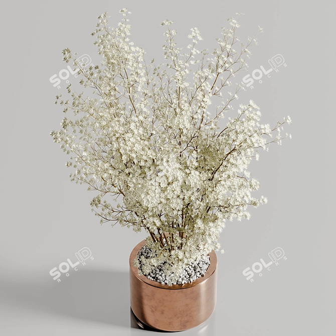 Botanical Arrangement Vase Decor 3D model image 4