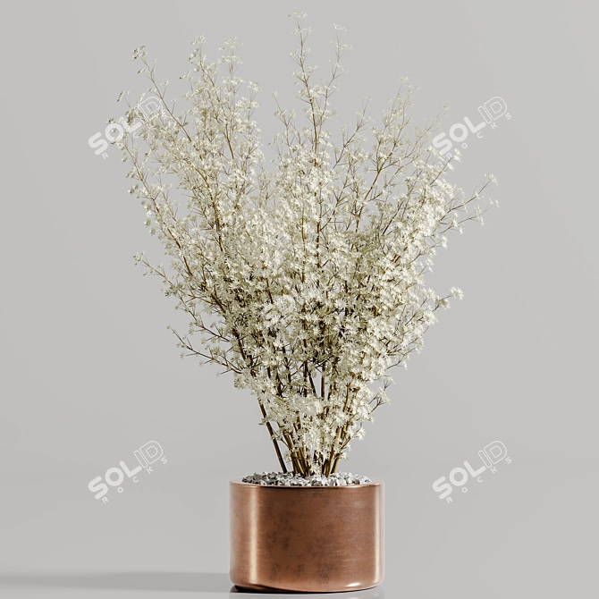 Botanical Arrangement Vase Decor 3D model image 5