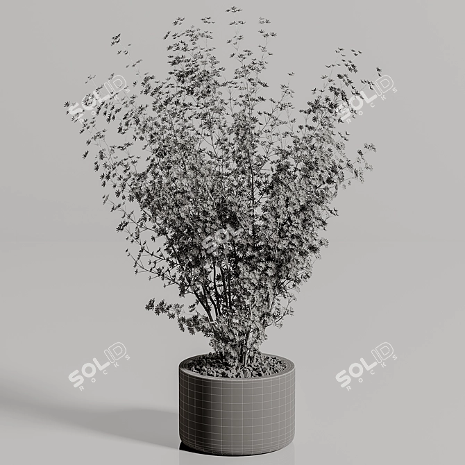 Botanical Arrangement Vase Decor 3D model image 6