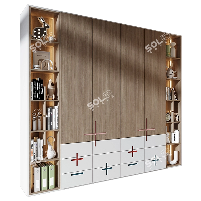 Custom Wardrobe Composition with Decor 3D model image 2